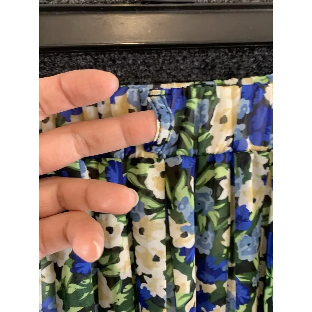Joie By Anthropologie Maxi Skirt Belt Pull On Floral Blue Size Large NWOT